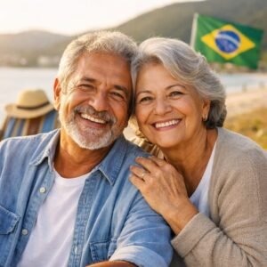 aposentadoria por idade inss casal de idosos feliz