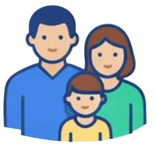 Ícone representando benefícios do INSS para dependentes, como pensão por morte.